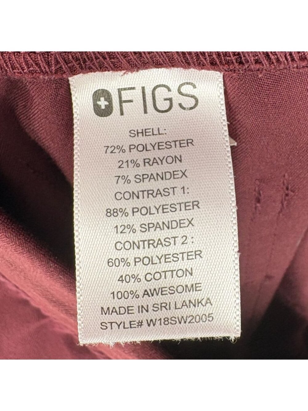 FIGS Women's Zamora Jogger Scrub Pants S Burgundy Healthcare Nursing Medical - Picture 7 of 11